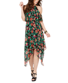 Thalia Sodi Women Chain Neck Off The Shoulder Maxi Dress Rose Floral