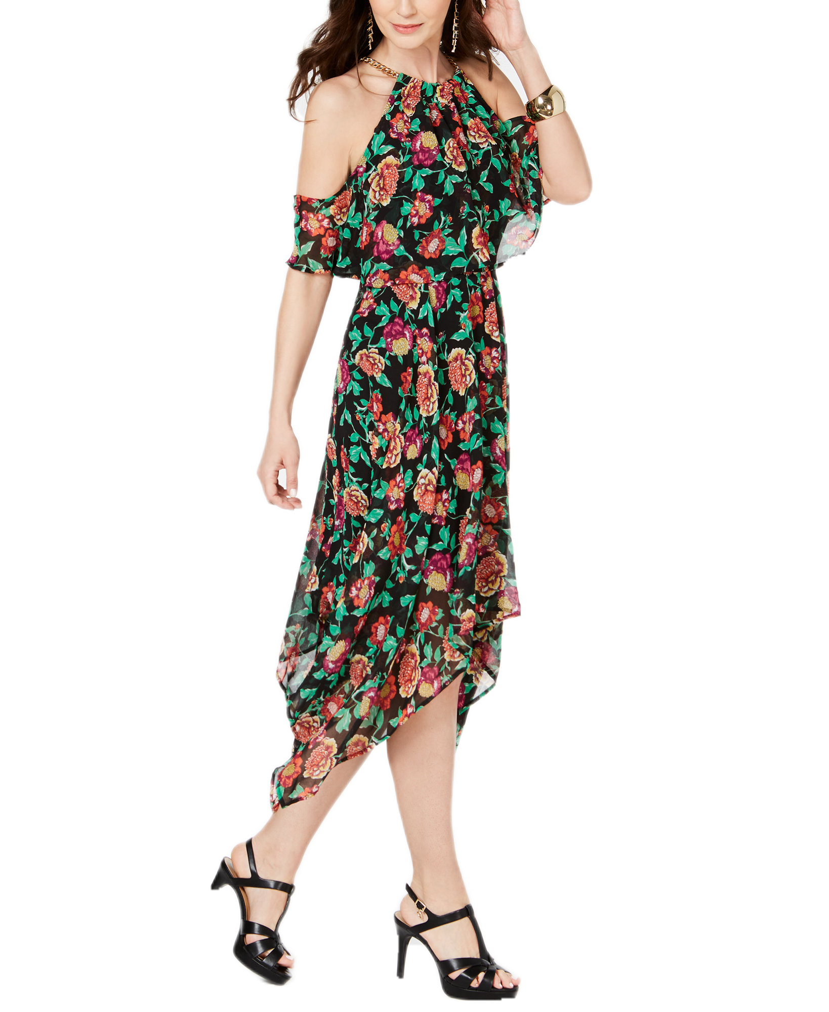 Thalia Sodi Women Chain Neck Off The Shoulder Maxi Dress