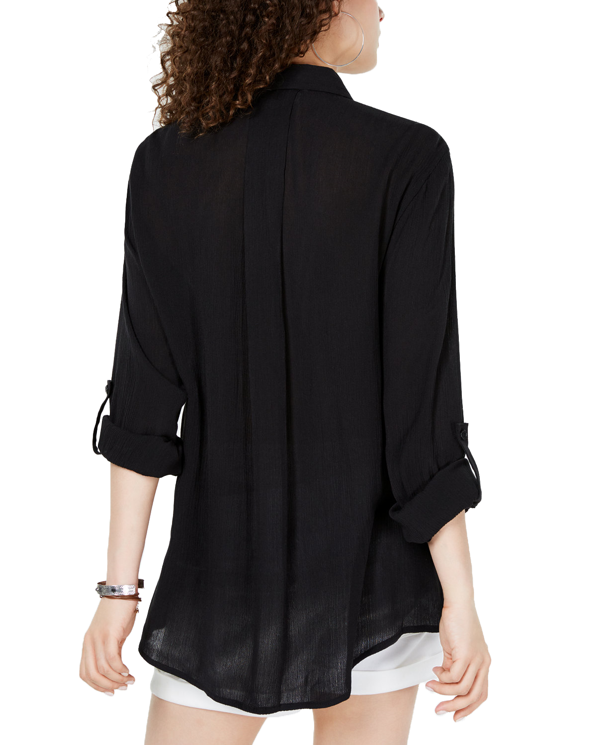 Hippie Rose Women Tie Front Utility Shirt