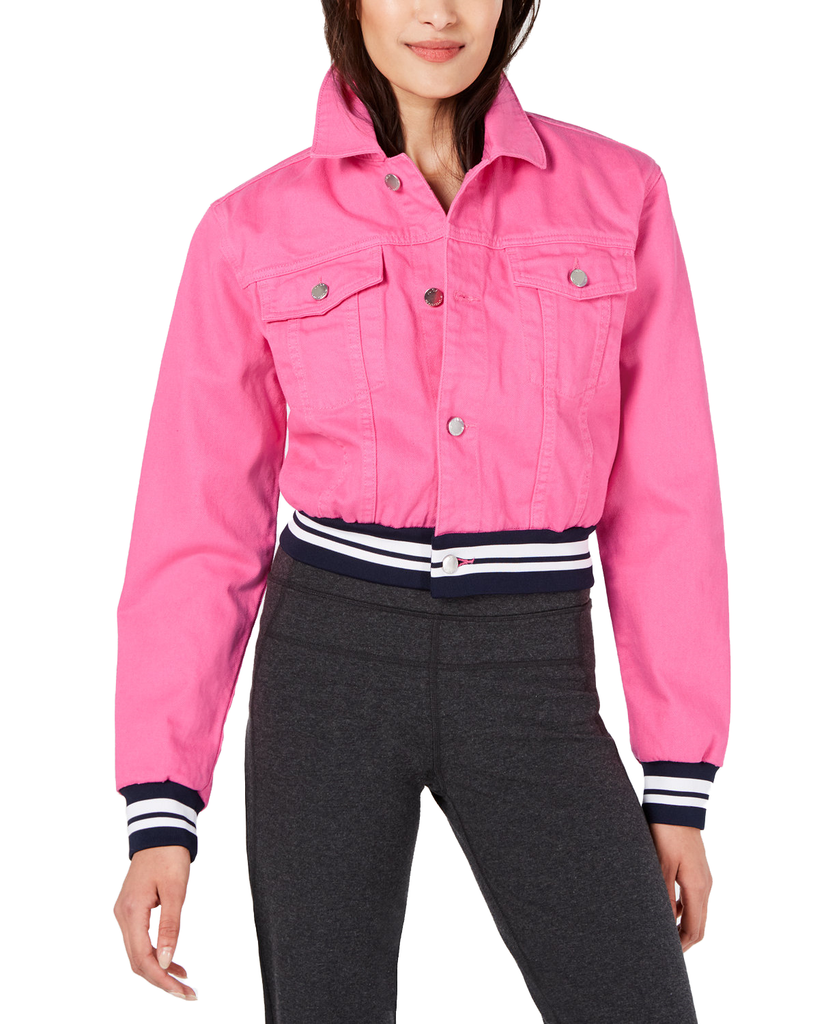 Juicy Couture Women Denim Varsity Jacket Cotton Candy