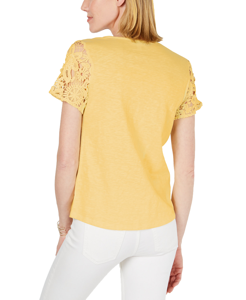 Charter Club Cotton Lace Embellished T Shirt