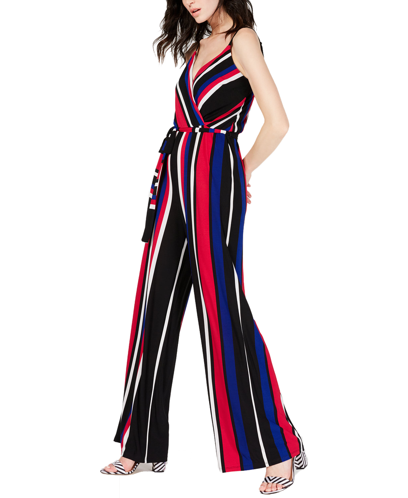 INC International Concepts Women Petite Striped Jumpsuit