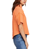Free People Women Full Of Light Cotton Tie Front Shirt