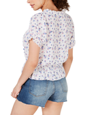 Ultra Flirt Women Printed Ruffled Cap Sleeve Top