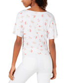 Ultra Flirt Women Printed Knot Front Top