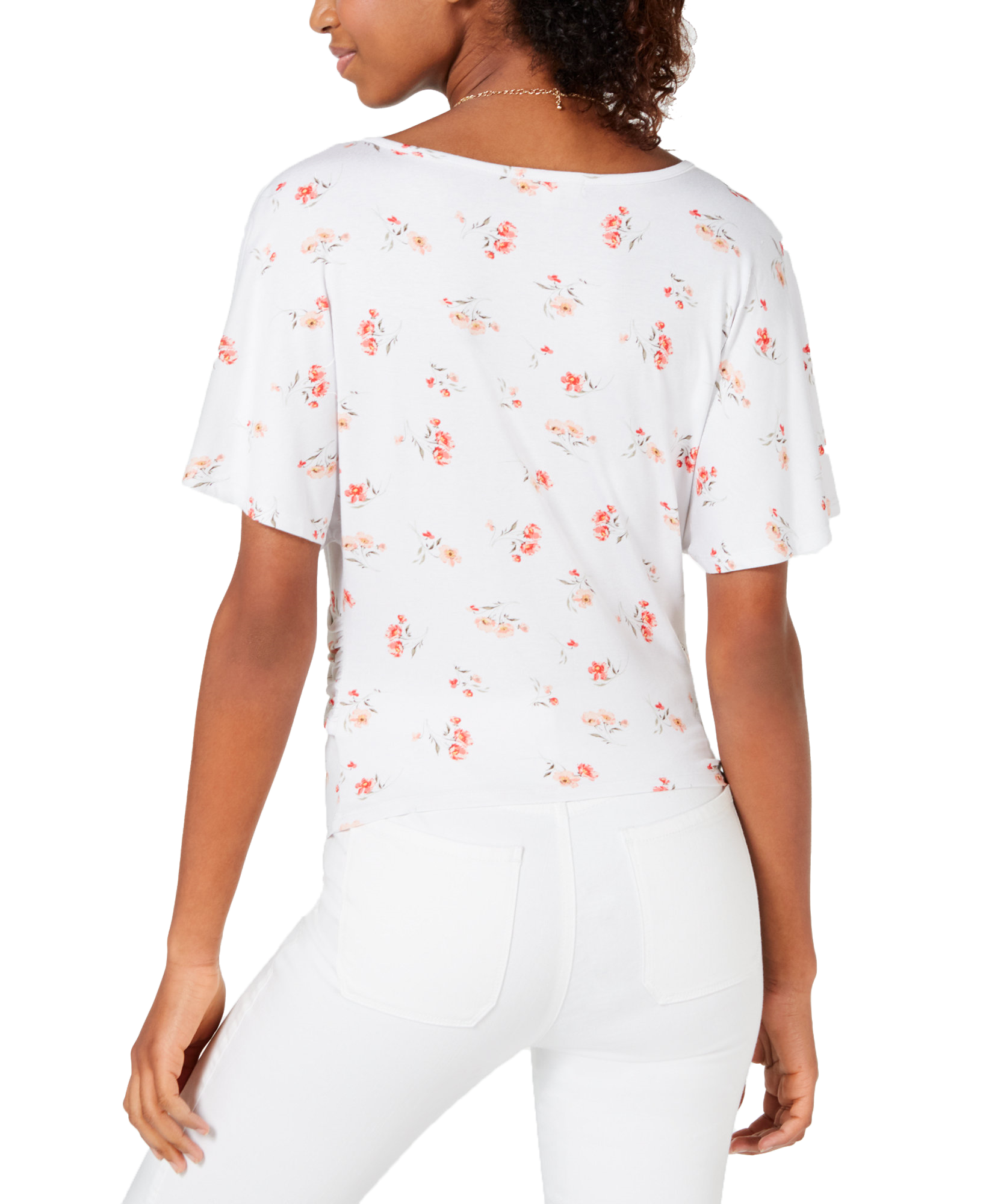 Ultra Flirt Women Printed Knot Front Top