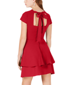 B Darlin Women Ruffled Bow Back Fit & Flare Dress