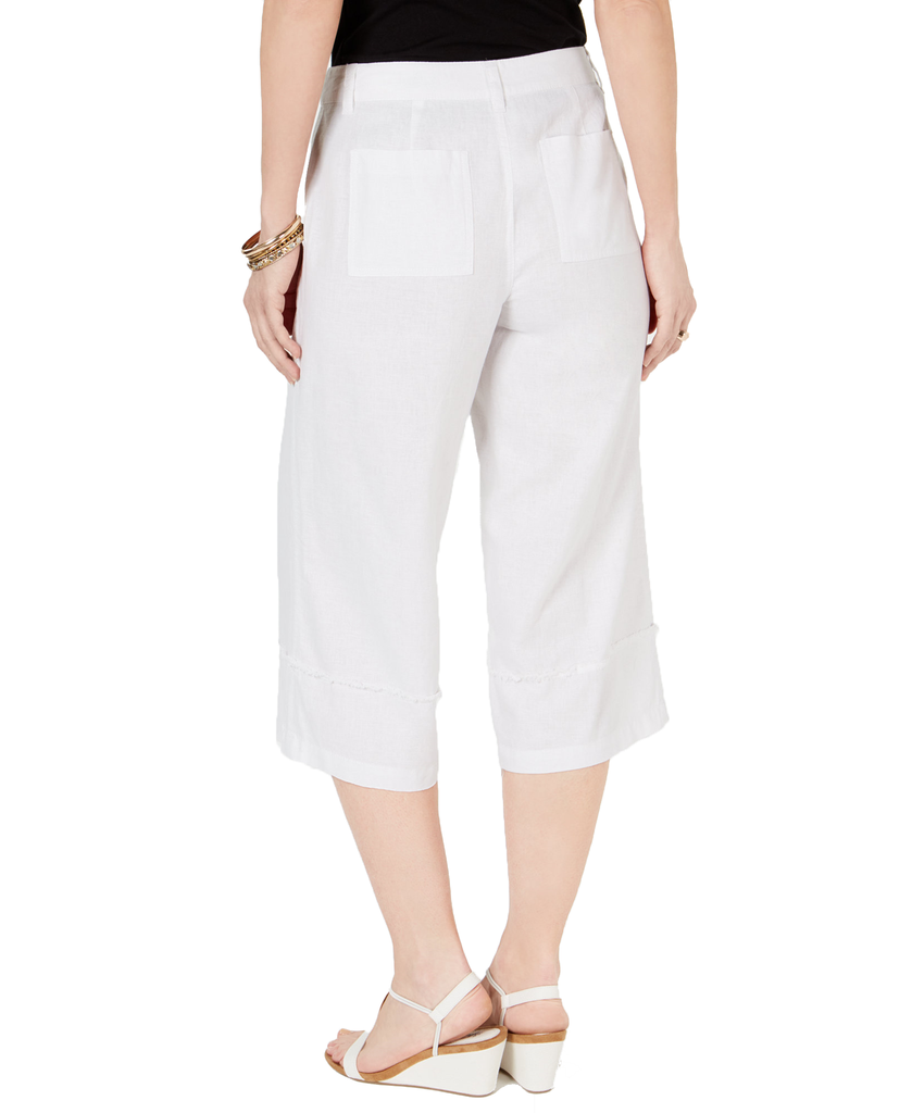 Style & Co Women Frayed Wide Leg Capri Pants