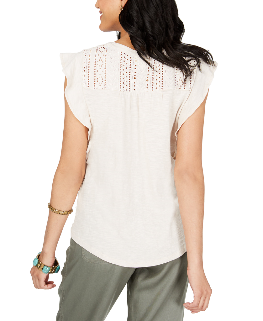 Style & Co Women Eyelet Sleeveless Shirt