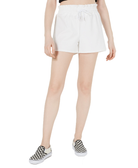 Waisted Women Paperbag Waist Track Shorts White