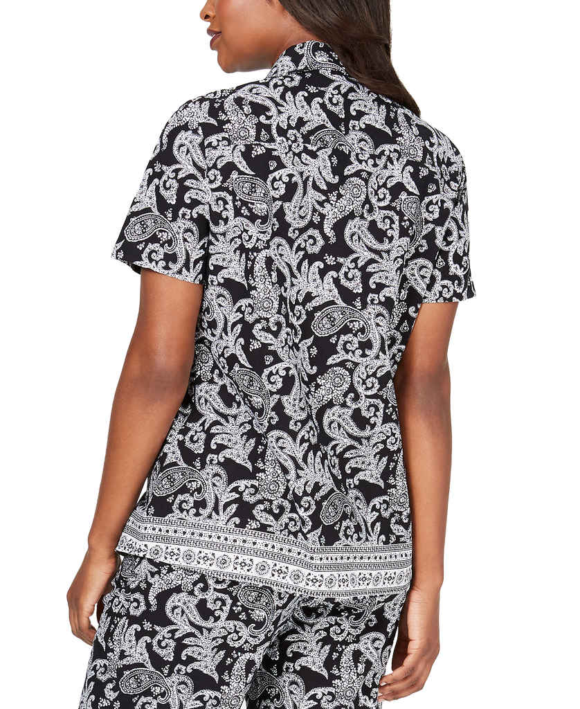 Karen Scott Women Paisley Print Shirt