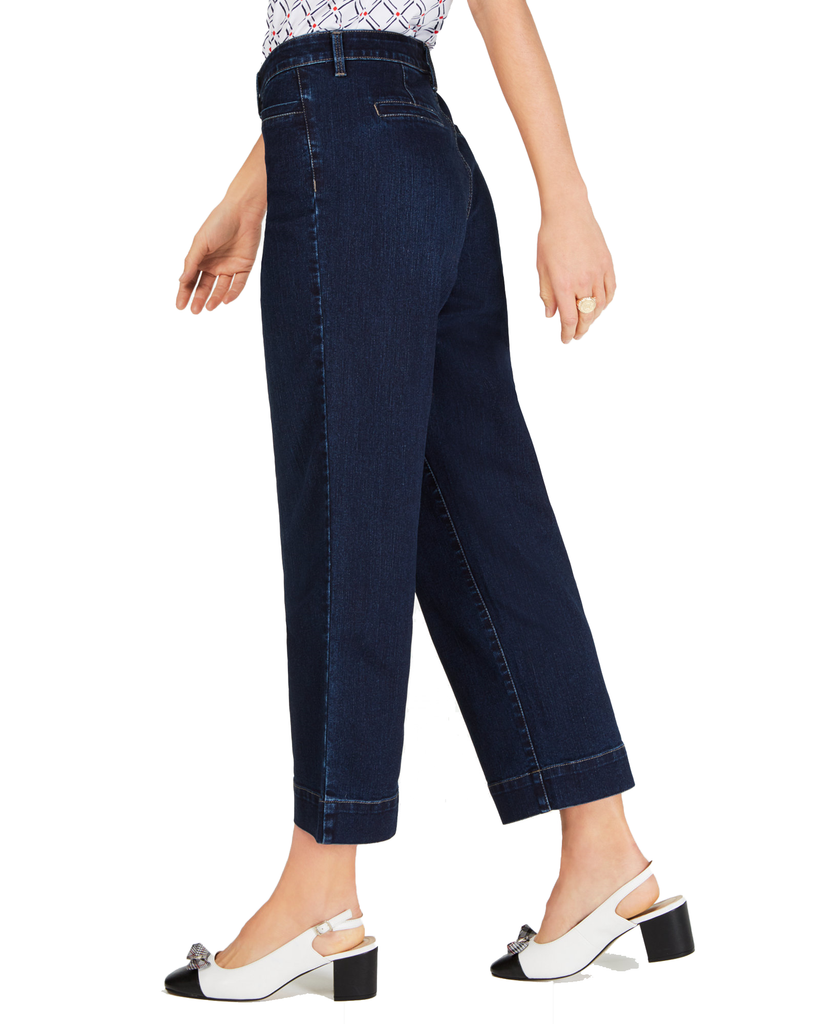 Charter Club High Rise Wide Leg Cropped Jeans