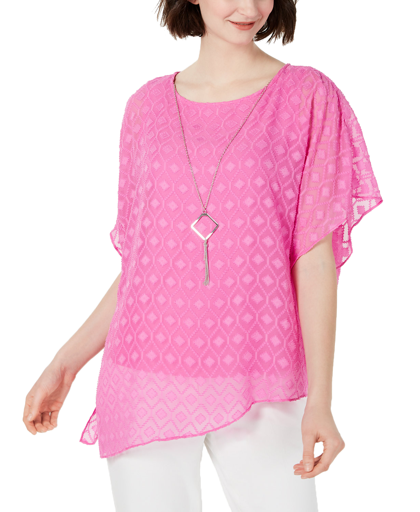 JM Collection Women Asymmetrical Necklace Top Peony Bloom