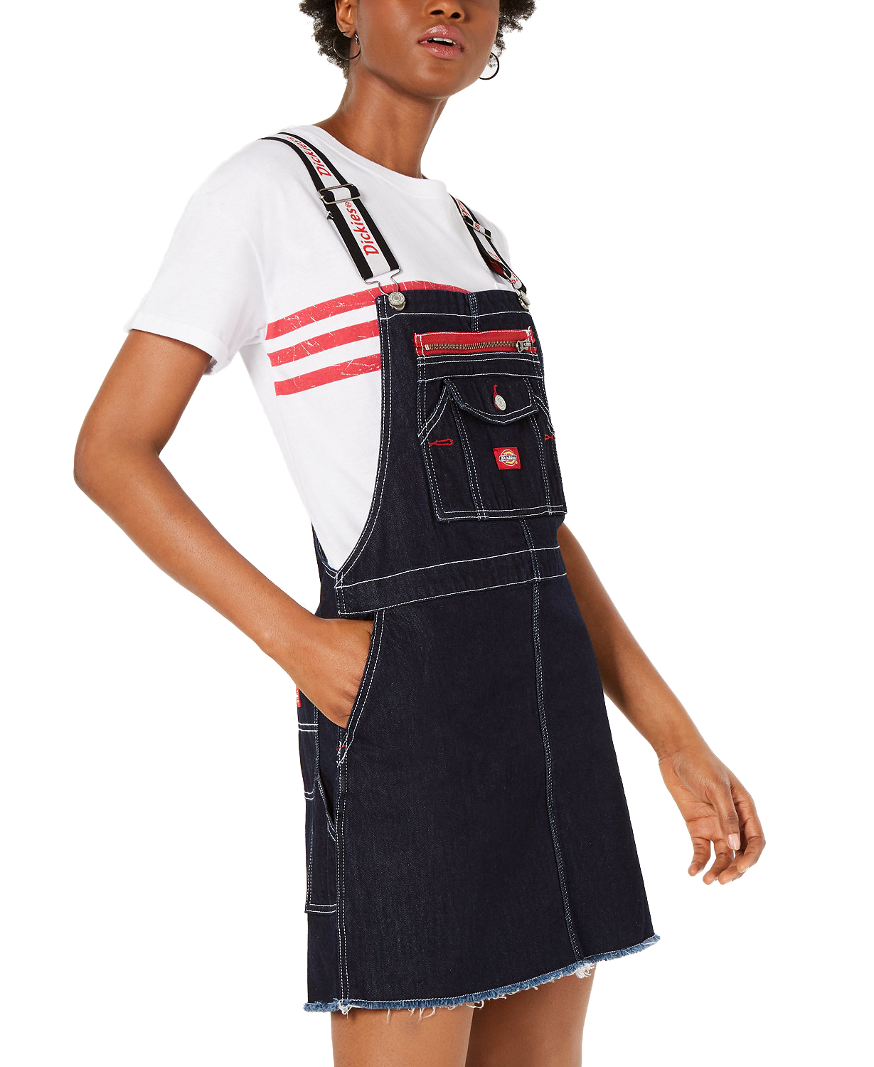 Dickies Women Logo Strap Carpenter Overalls Dress