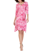 NY Collection Women Petite Embellished Tie Dyed Dress Pink Tiebreeze