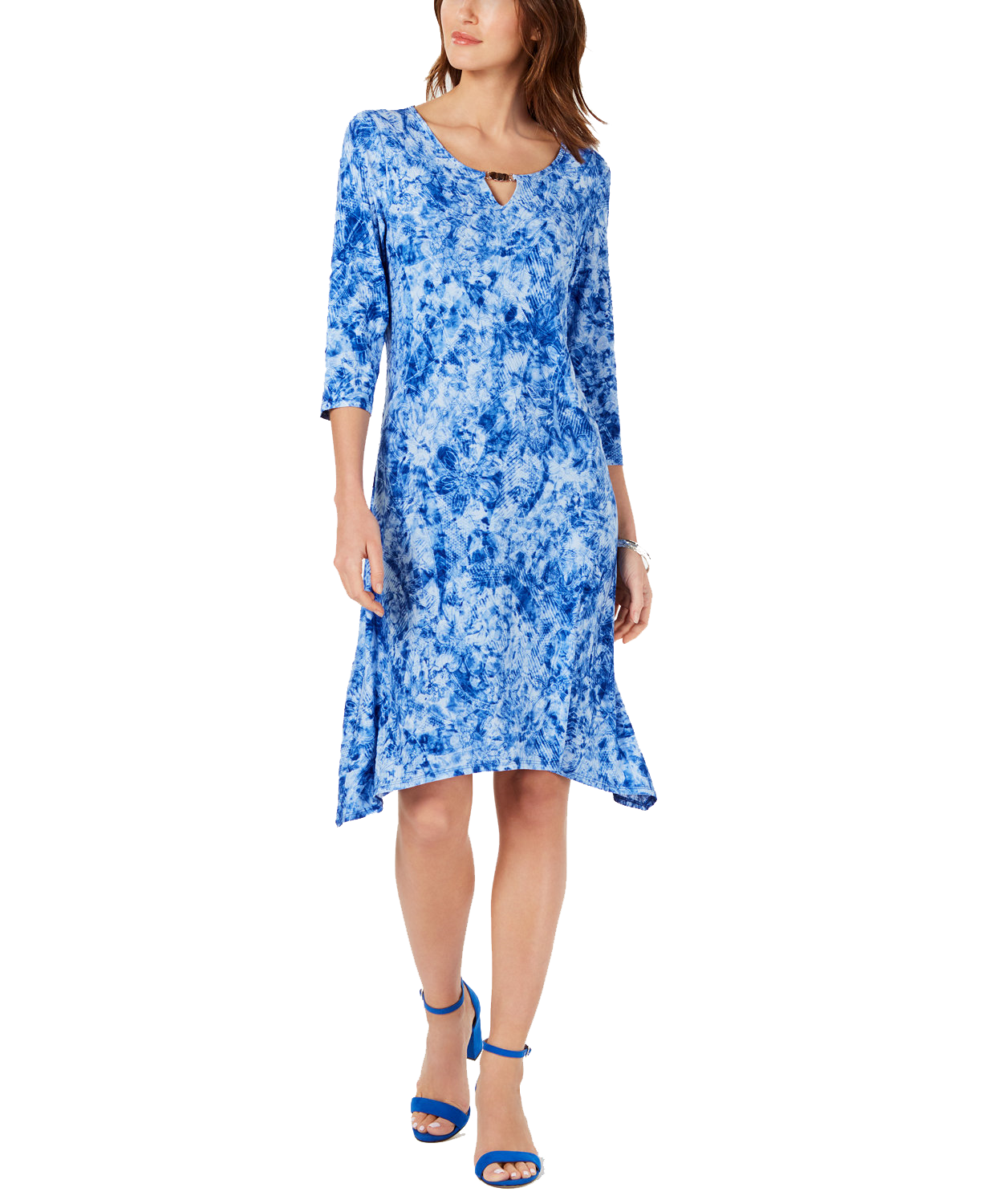 blue floral layered dress Blue Floral Tiered Maxi Dress - Floral Dresses main image 1