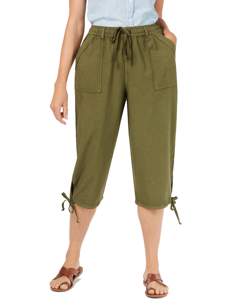 Karen-Scott-Women-Dahlia-Solid-Capri-Pants-Olive-Sprig