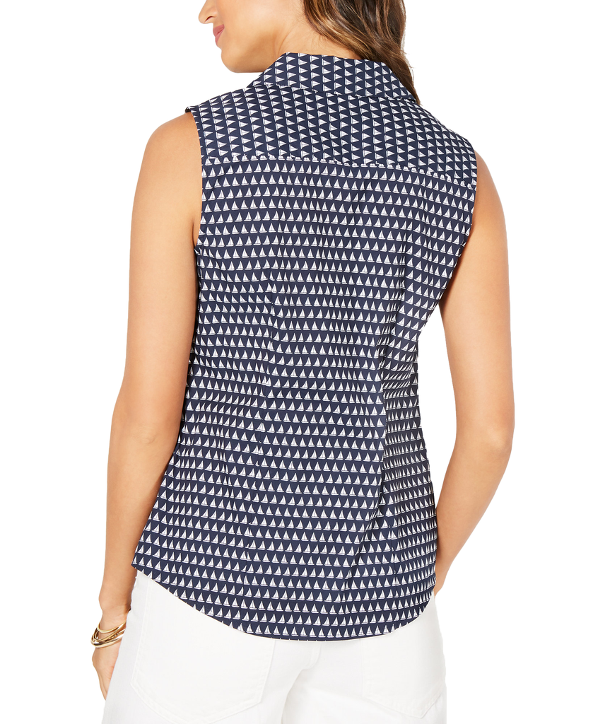 Charter Club Sleeveless Sailboat Print Blouse