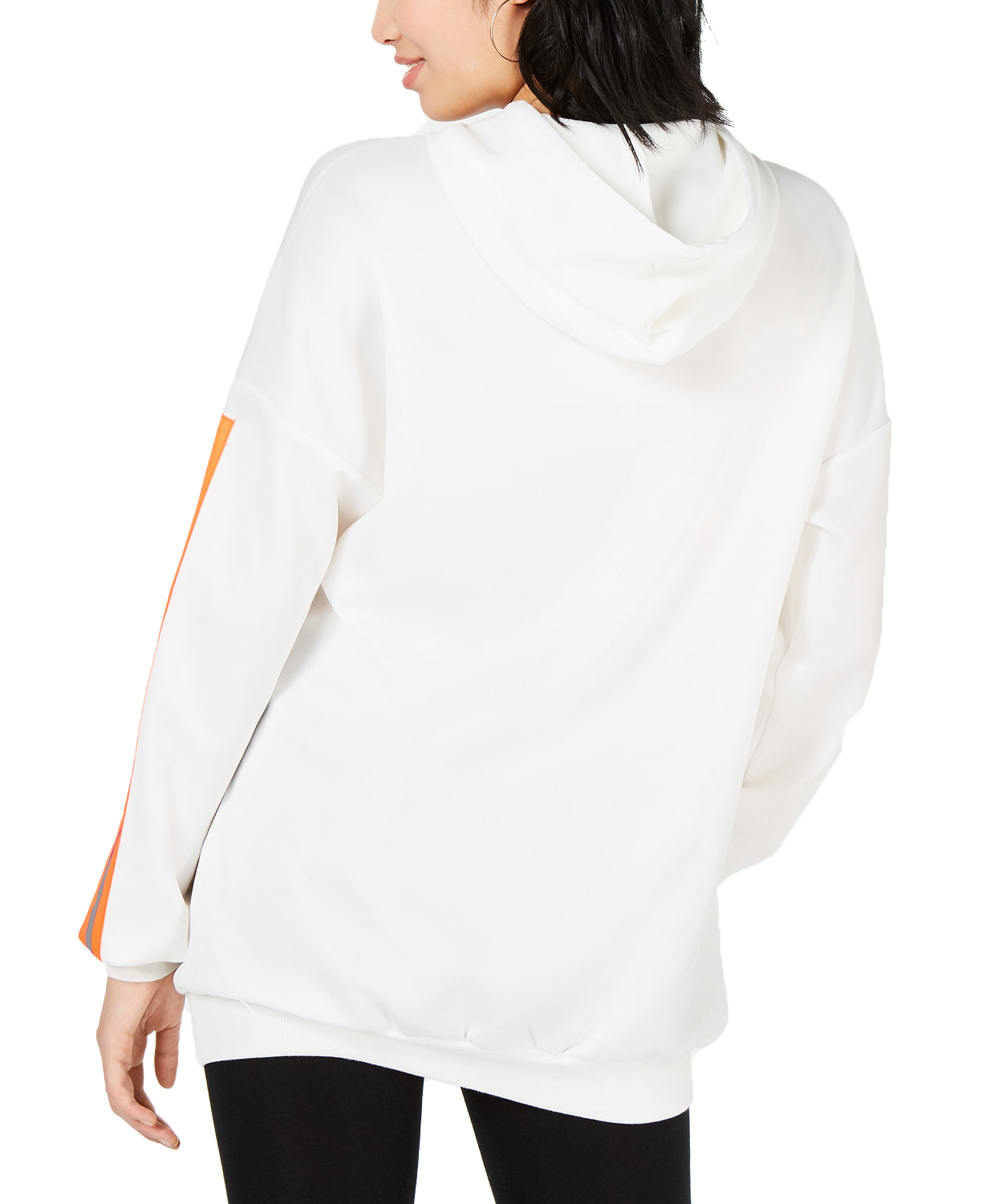 Waisted Women Oversized Reflective Tape Hoodie