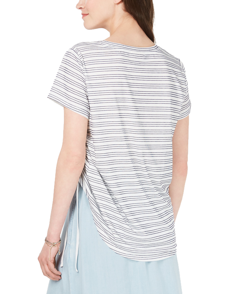 Style & Co Women Striped Side Ruched Top