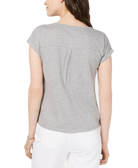 Style & Co Women Petite Printed Scoop Neck Top