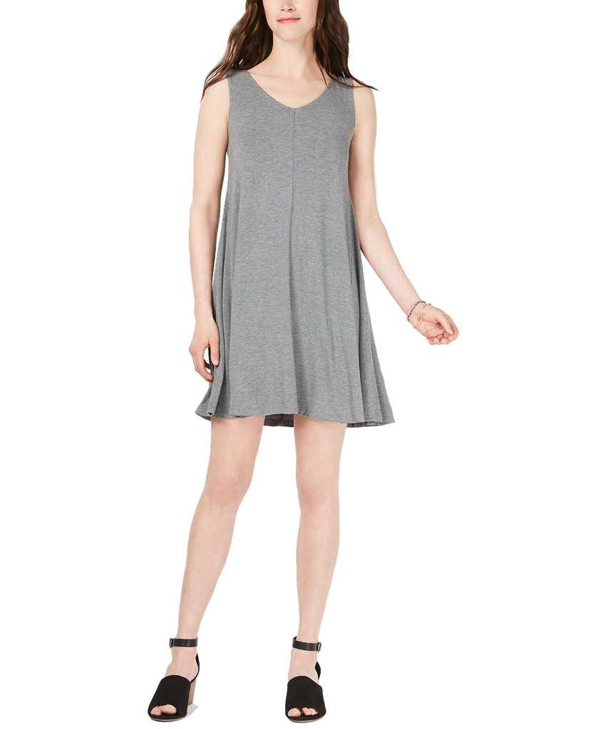 Style & Co Cross Back Dress Heather Grey