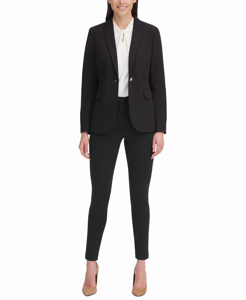 Tommy Hilfiger Women 1 Button Twill Suit Jacket