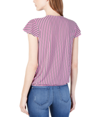 INC International Concepts Women Striped Cap Sleeve Wrap Shirt