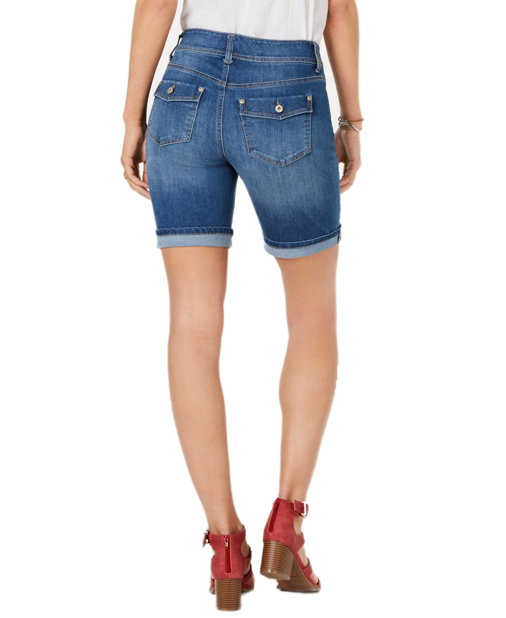 Style & Co Women Two Button Denim Shorts