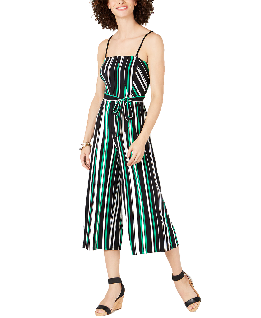 INC International Concepts Women Petite Corset Top Jumpsuit Middle Stripe