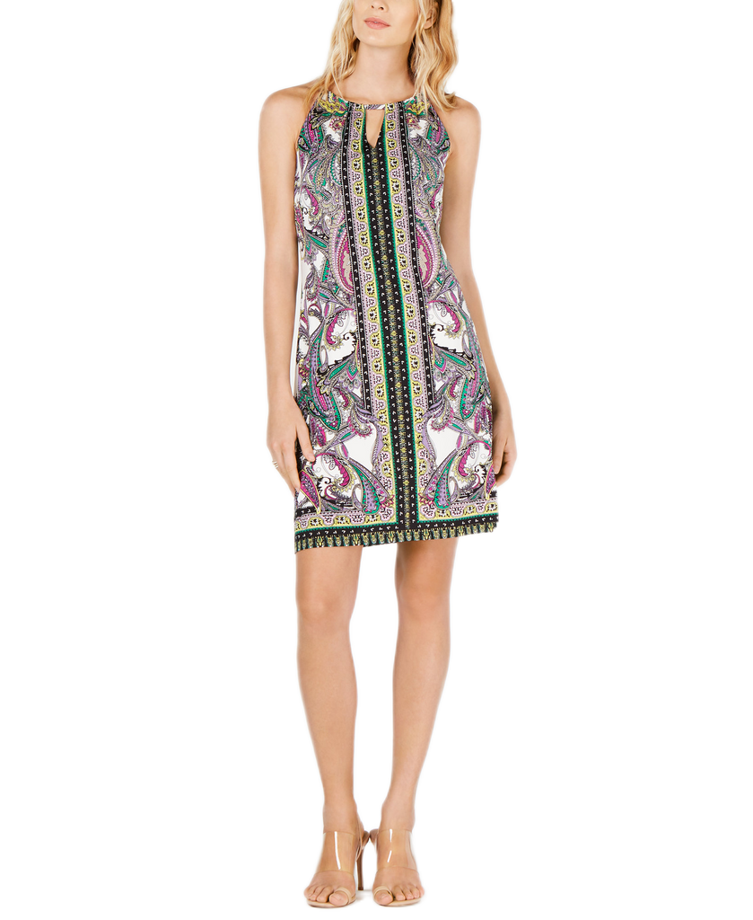 INC International Concepts Women Petite Printed Halter Dress Love Paisley