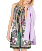 INC International Concepts Women Petite Printed Halter Dress