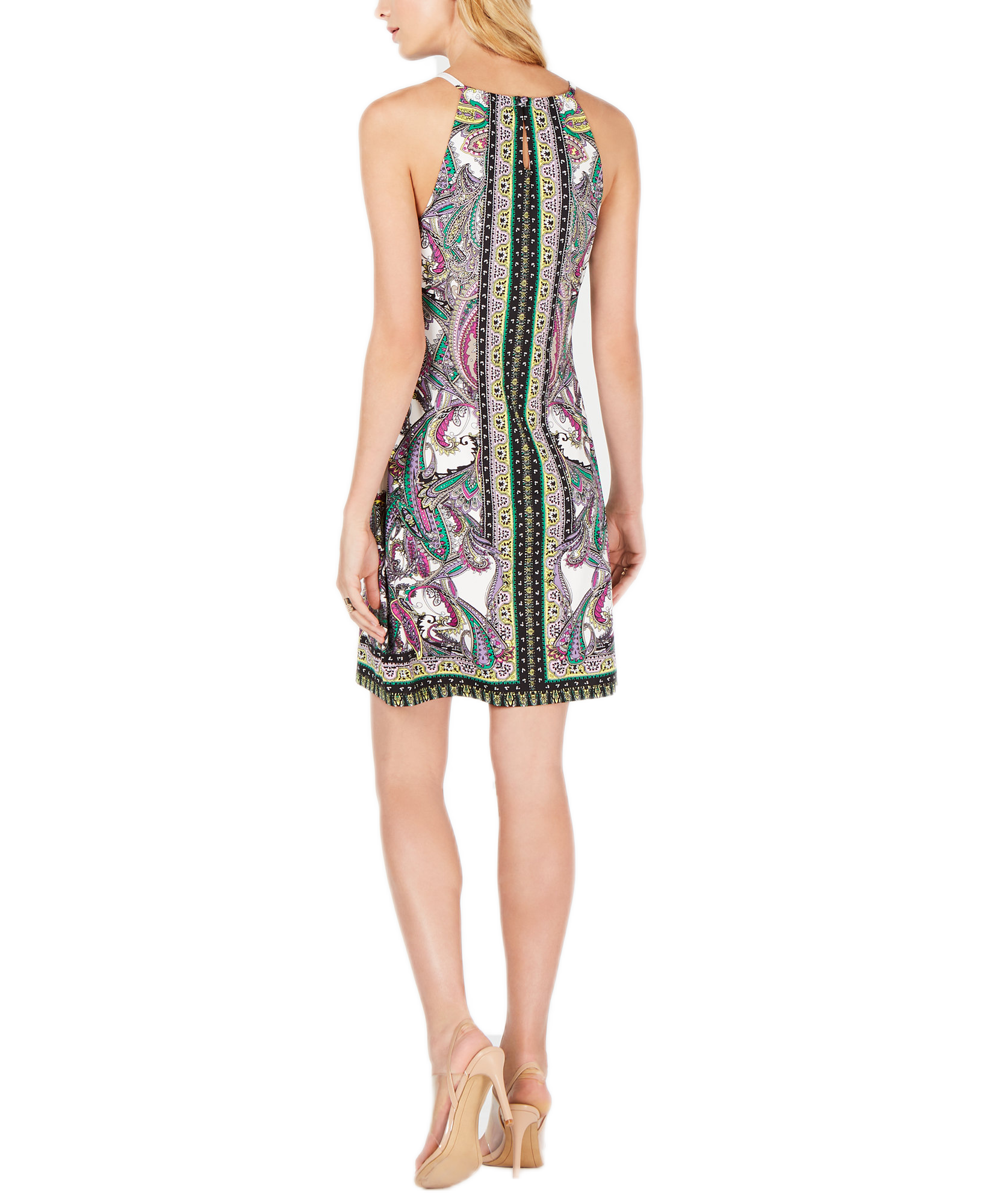 INC International Concepts Women Petite Printed Halter Dress