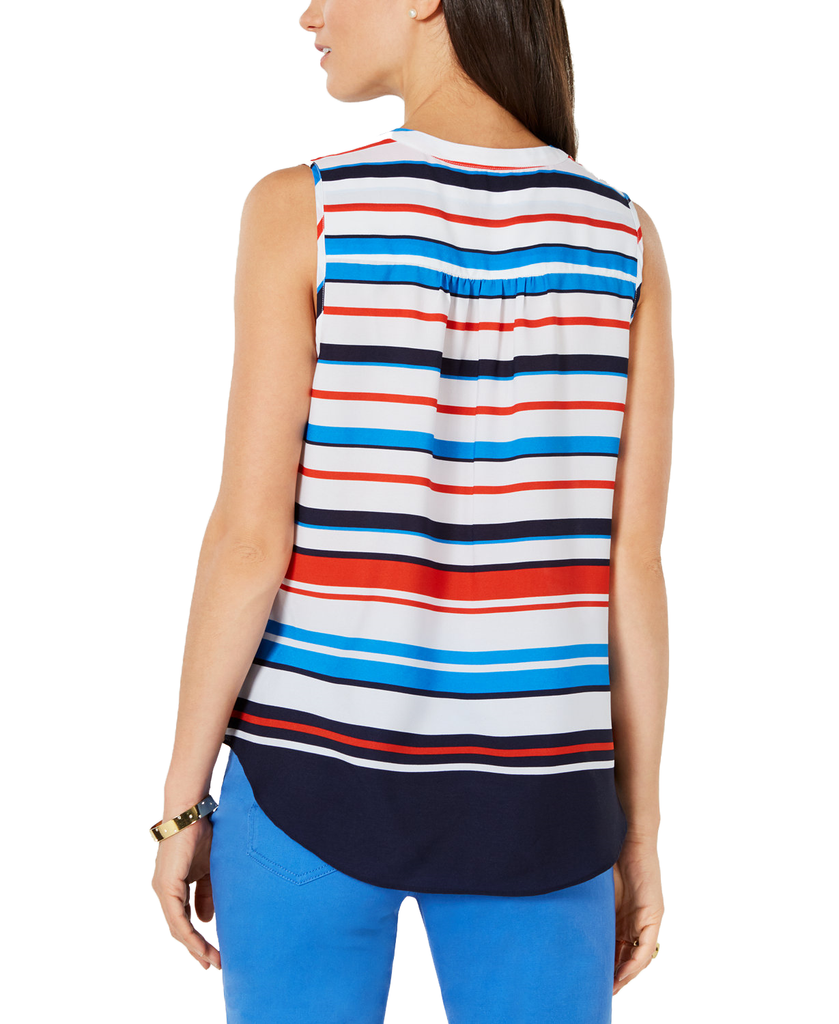 Charter Club Women Striped Sleeveless Top