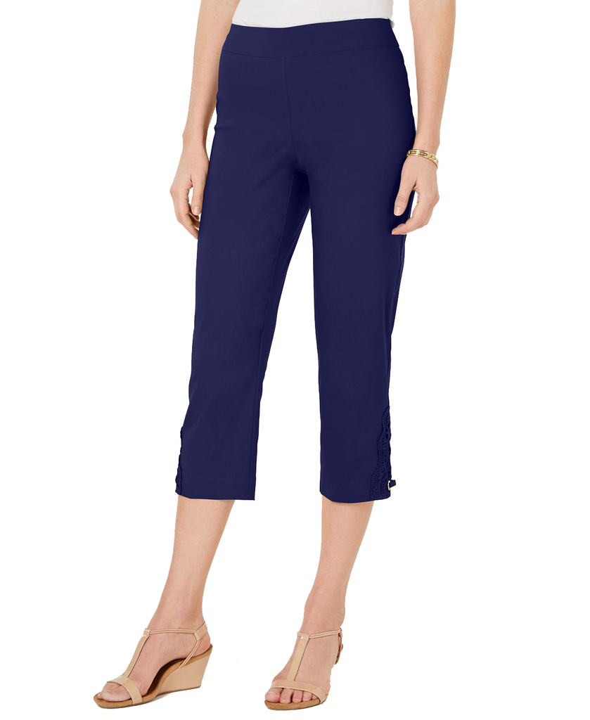 JM-Collection-Women-Crochet-Lace-Appliqué-Capri-Pants-Intrepid-Blue