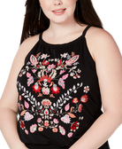 INC International Concepts Women Plus Embroidered Jumpsuit
