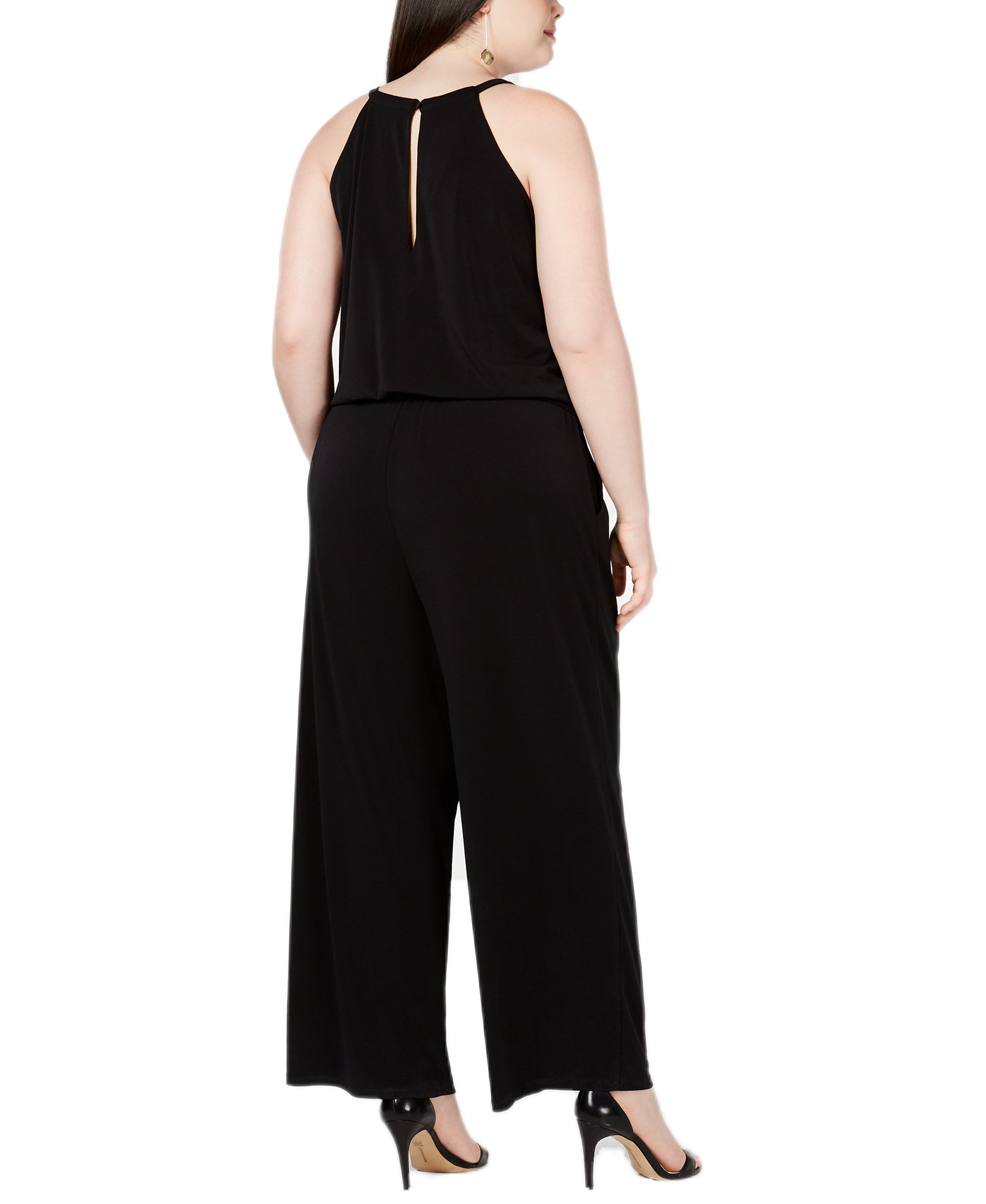INC International Concepts Women Plus Embroidered Jumpsuit