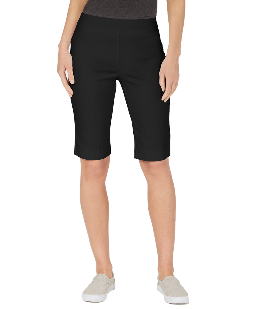 Charter Club Women Pull On Bermuda Shorts Deep Black