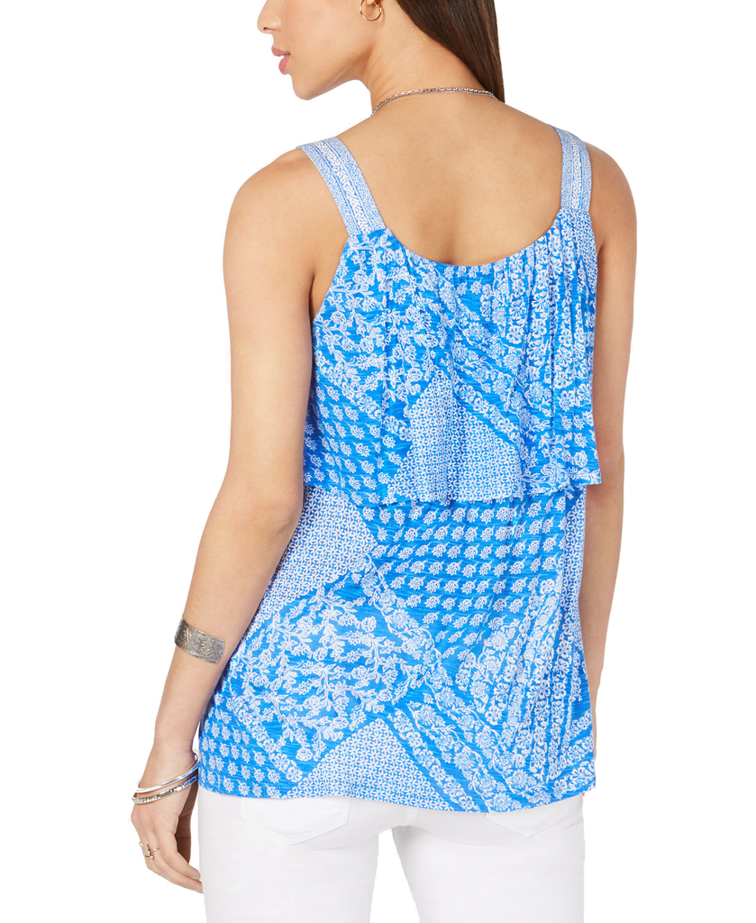 Style & Co Women Printed Flounce Tank Top