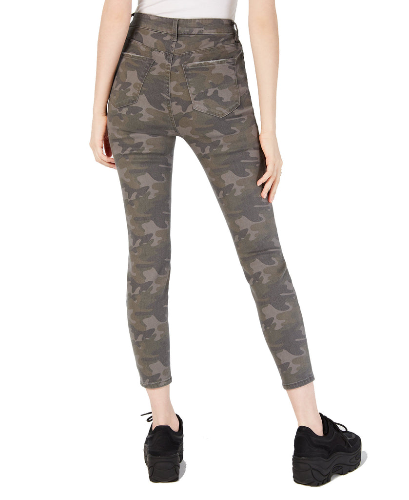 Vanilla Star Women Ripped Camo Print Skinny Jeans