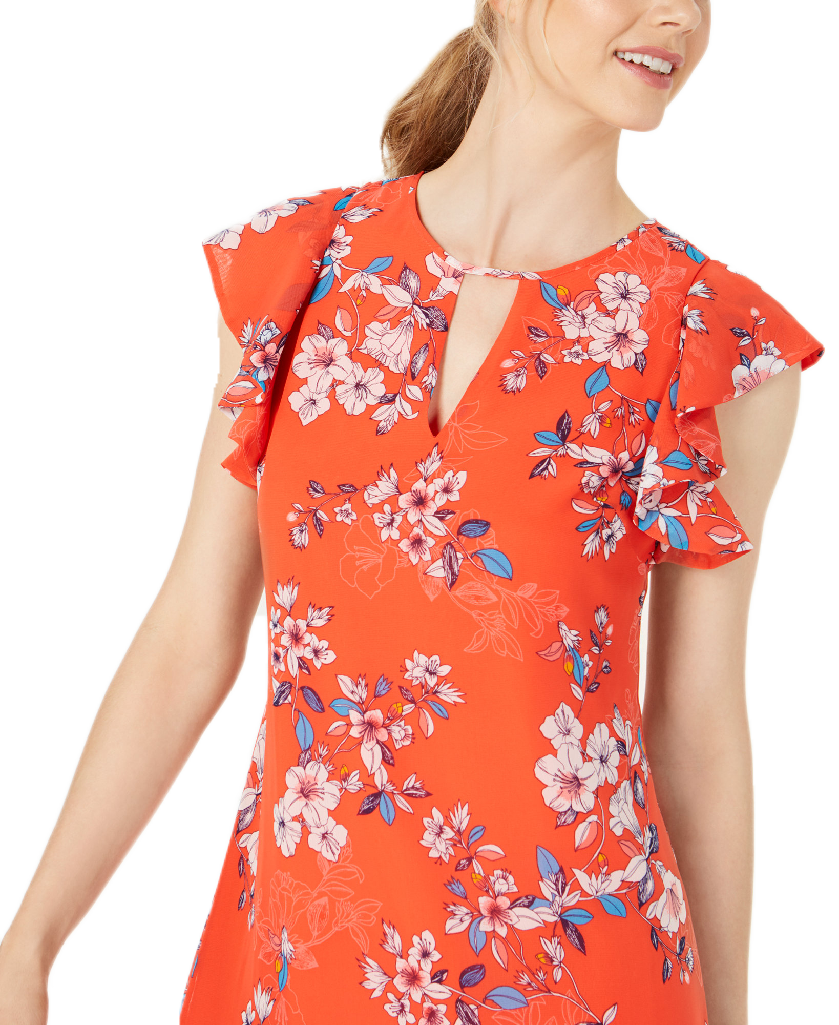 Vince Camuto Women Keyhole Chiffon Dress