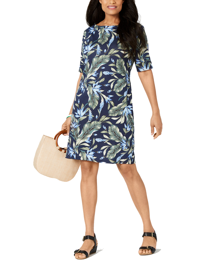 Karen Scott Petite Palm Revival Dress