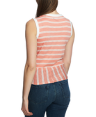 1.STATE Women Striped Twist Hem Top