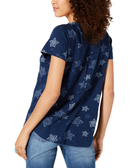 Style & Co Women Cotton Printed Scoop Neck Top