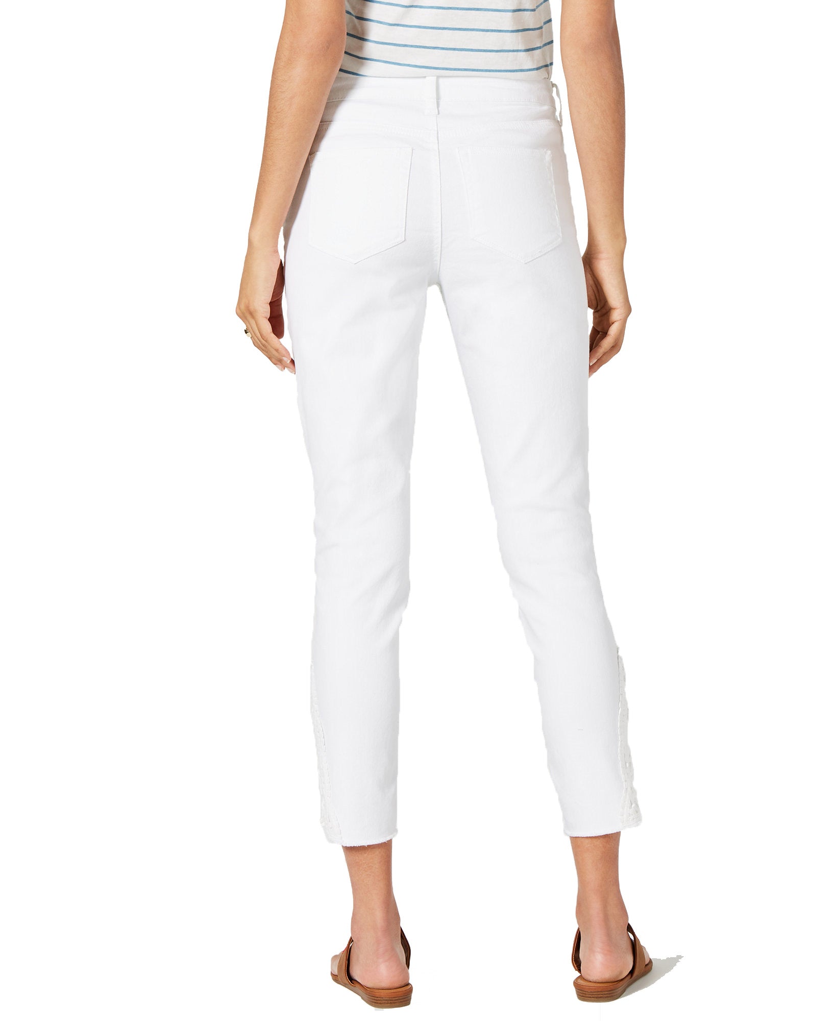 Style & Co Women Petite Crochet Trim Skinny Jeans