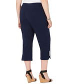 JM Collection Women Plus Rhinestone Embellished Capri Pants