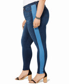 Celebrity Pink Women Plus Contrast Stripe Skinny Ankle Jeans