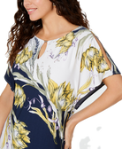 JM Collection Women Printed Embellished Flutter Sleeve Dress