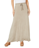 Style & Co Women Drawstring Side Slit Maxi Skirt Taupe