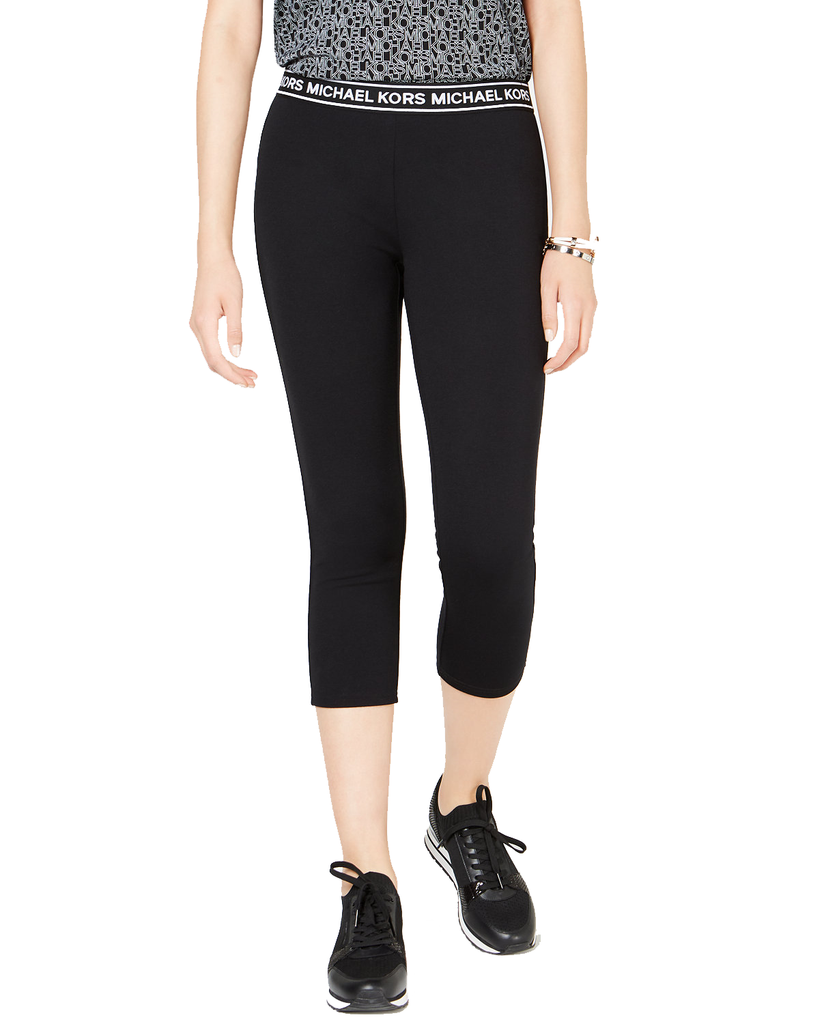 MICHAEL Michael Kors Women Logo Waist Leggings Black White